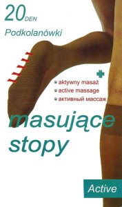 Podkolanówki Masujące stopy Knittex Active 20 den, czarne
