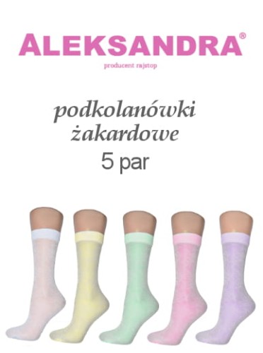 Podkolanówki dziewczęce (5 par) żakardowe ALEKSANDRA